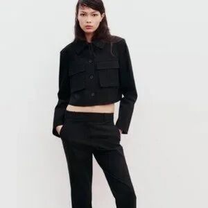 Zara Charcoal Button-Up Coat